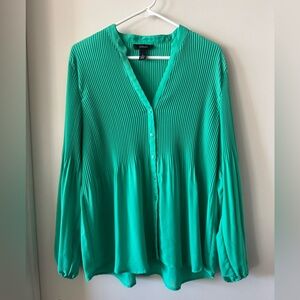 Alfani Plisse Button Down Top